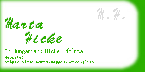 marta hicke business card